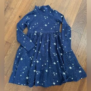 Hanna Andersson long sleeve star turtleneck skater dress with pockets. Size 10